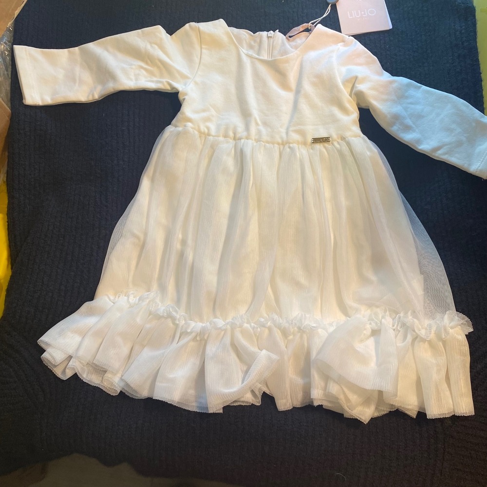 Liu Jo Baby Girls Snow White Tulle Fleece Dress KF2052 F0909 12M NWT